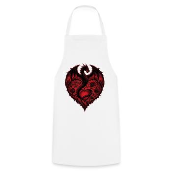 Herz Romantischer Drachenliebhaber Rosen Liebe - Kochschürze - Weiß - Vorne - AI Model Male 185 dark (185cm)