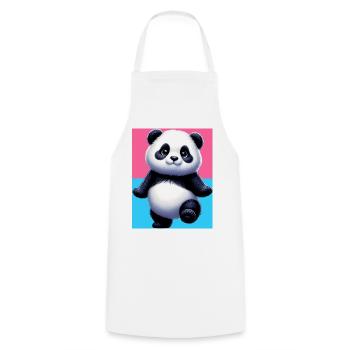 Panda - Kochschürze - Weiß - Vorne - AI Model Male 185 dark (185cm)