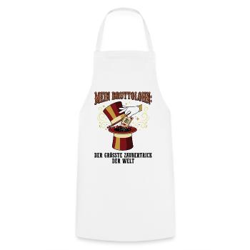 My gross salary magic trick - Cooking Apron - white - Front - AI Model Male 185 dark (185cm)