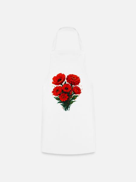Rote Mohnblüten Aquarell - Kochschürze - Weiß