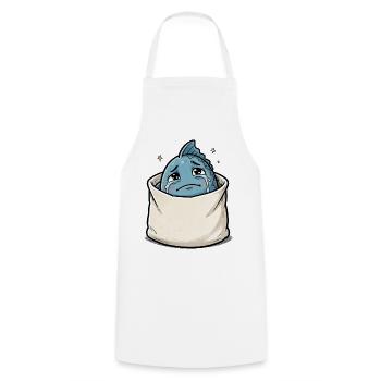 Sea animal fish in bag sad - Cooking Apron - white - Front - AI Model Male 185 dark (185cm)