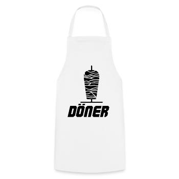Döner Kebab - Kochschürze - Weiß - Vorne - AI Model Male 185 dark (185cm)