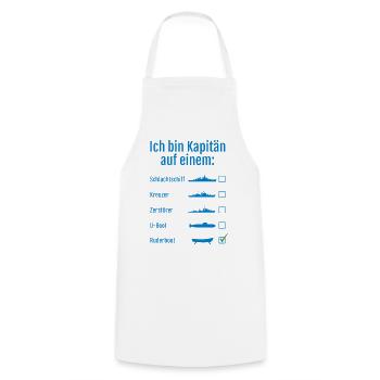 I'm a captain on a ship - Cooking Apron - white - Front - AI Model Male 185 dark (185cm)