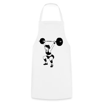 weightlifting - Cooking Apron - white - Front - AI Model Male 185 dark (185cm)