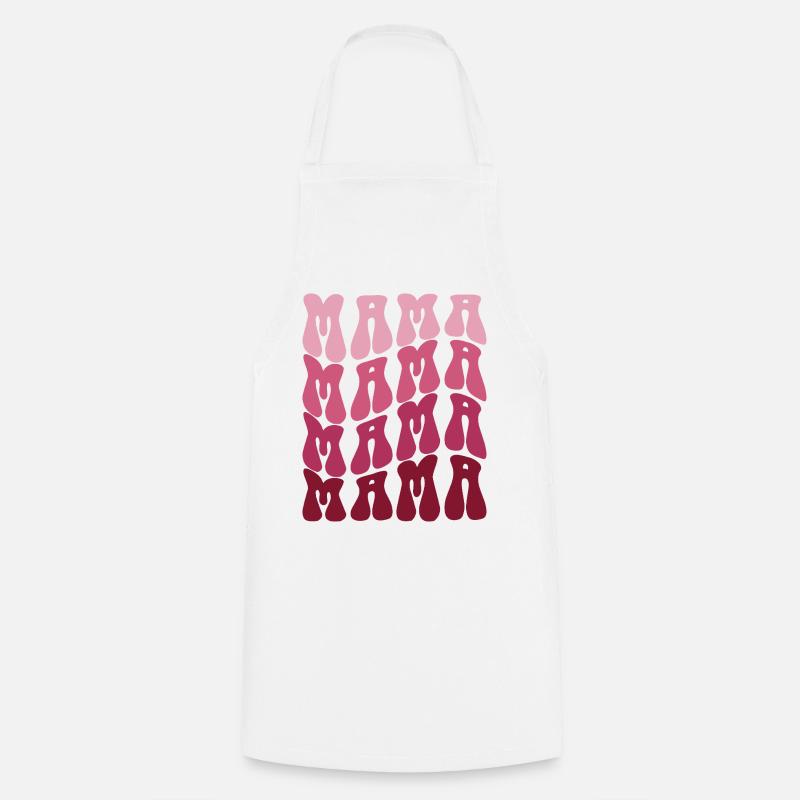 Mom Pattern in Pink Gradient - Cooking Apron - white
