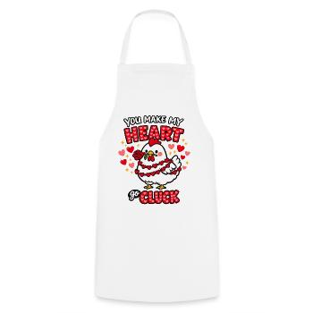 Hen-in-Love-Humor Valentinstag - Kochschürze - Weiß - Vorne - AI Model Male 185 dark (185cm)