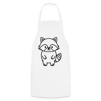 raccoon - Cooking Apron - white - Front - AI Model Male 185 dark (185cm)