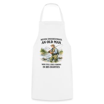 Vintage Grandfather Gift Peach Humor - Cooking Apron - white - Front - AI Model Male 185 dark (185cm)