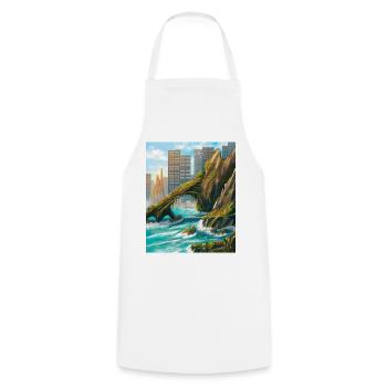 Rocky Arch and Urban Coast - Cooking Apron - white - Front - AI Model Male 185 dark (185cm)