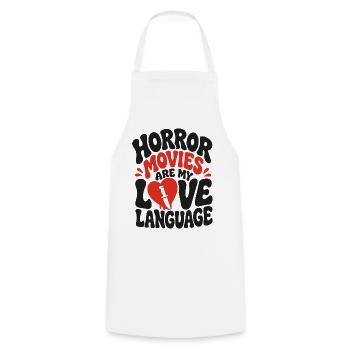 Horror Movies Are My Love Language - Kochschürze - Weiß - Vorne - AI Model Male 185 dark (185cm)