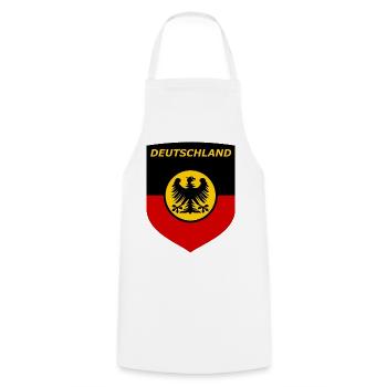 Deutschland Schildflagge mit Adler - Kochschürze - Weiß - Vorne - AI Model Male 185 dark (185cm)