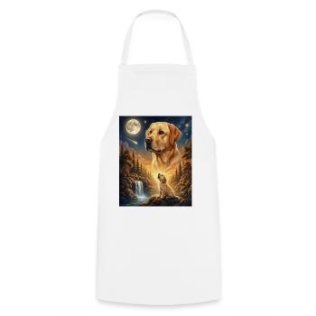 Howling to the Moon Meme Animal Dog Labrador - Cooking Apron - white - Front - AI Model Male 185 dark (185cm)