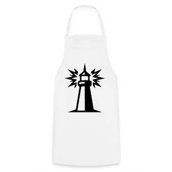 Icône du Phare - Tablier de cuisine - blanc - Devant - AI Model Male 185 dark (185cm)