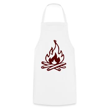 Silhouette Feu de camp rouge - Tablier de cuisine - blanc - Devant - AI Model Male 185 dark (185cm)