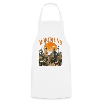  Vintage Dortmund Skyline historische - Kochschürze - Weiß - Vorne - AI Model Male 185 dark (185cm)