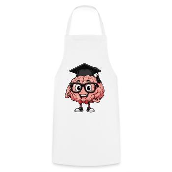 Brain with glasses - Cooking Apron - white - Front - AI Model Male 185 dark (185cm)