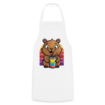 La vie est meilleure avec les capybaras - Mignon rongeur - Tablier de cuisine - blanc - Devant - AI Model Male 185 dark (185cm)