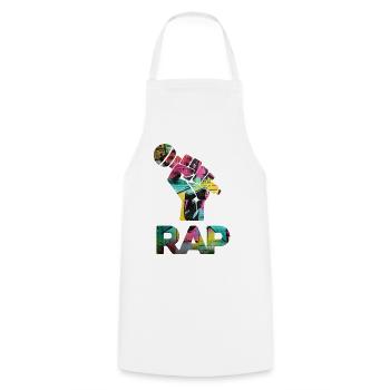 RAP Graffiti Fist Mosaic - Cooking Apron - white - Front - AI Model Male 185 dark (185cm)