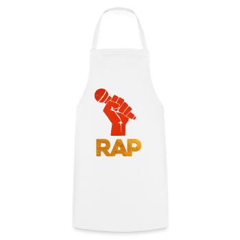 Vivid Rap Microphone Fist - Cooking Apron - white - Front - AI Model Male 185 dark (185cm)