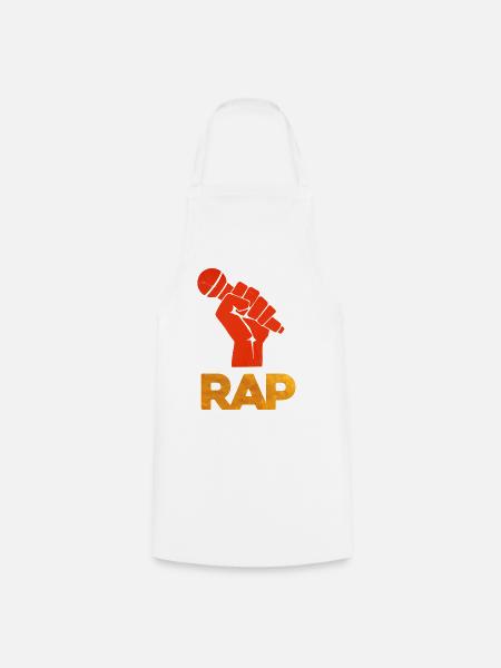 Vivid Rap Mikrofonfaust - Kochschürze - Weiß