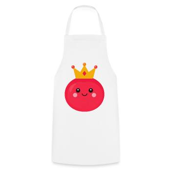 Kawaii Tomato with Crown – Sweet Queen Design - Cooking Apron - white - Front - AI Model Male 185 dark (185cm)
