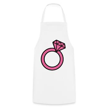Pinker Diamantring Icon - Kochschürze - Weiß - Vorne - AI Model Male 185 dark (185cm)