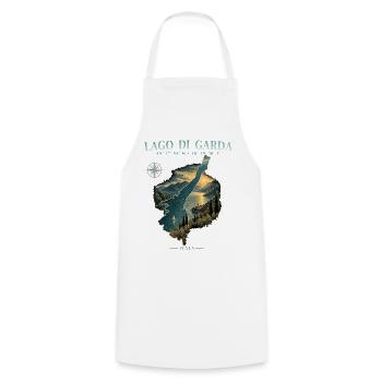 Gardasee Lago di Garda Italien Reise See Retro - Kochschürze - Weiß - Vorne - AI Model Male 185 dark (185cm)