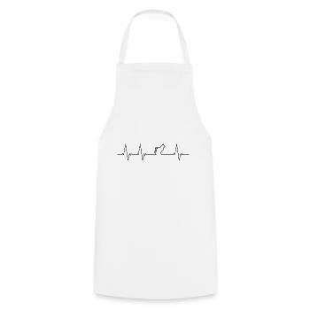 Heartbeat for cats (black) - Cooking Apron - white - Front - AI Model Male 185 dark (185cm)