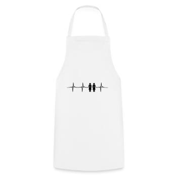 Women love heartbeat homosexual marriage homosexuality - Cooking Apron - white - Front - AI Model Male 185 dark (185cm)