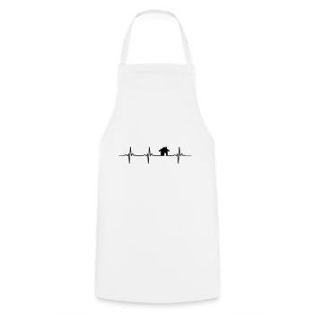 Cadeau de courtier architecte maison construction maison battement de coeur - Tablier de cuisine - blanc - Devant - AI Model Male 185 dark (185cm)