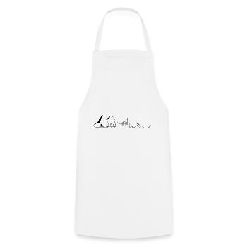 MTB Mountain Bike Cycling Pump or Jump - Cooking Apron - white - Front - AI Model Male 185 dark (185cm)