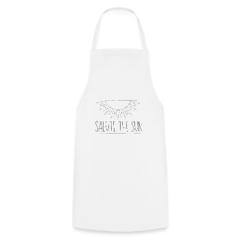 Saluez le soleil | Salue le soleil - Tablier de cuisine - blanc - Devant - AI Model Male 185 dark (185cm)