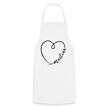 Martina Name First Name Heart Drawing - Cooking Apron - white - Front - AI Model Male 185 dark (185cm)