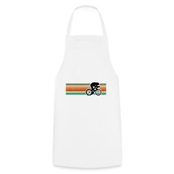 Retro Bicycle Cyclist for Man Woman - Cooking Apron - white - Front - AI Model Male 185 dark (185cm)