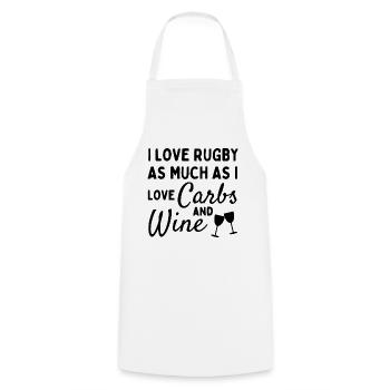 I love rugby as much as I love carbs and wine - Cooking Apron - white - Front - AI Model Male 185 dark (185cm)