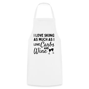 I love skiing as much as I love carbs and wine - Cooking Apron - white - Front - AI Model Male 185 dark (185cm)