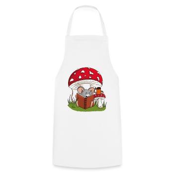 Mouse under Mushroom - Cooking Apron - white - Front - AI Model Male 185 dark (185cm)