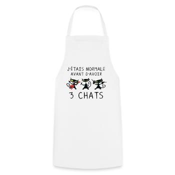 J étais normale avant 3 chats noirs - Chats Drôles - Tablier de cuisine - blanc - Devant - AI Model Male 185 dark (185cm)