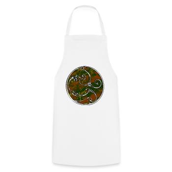 Heron on the leaf - Cooking Apron - white - Front - AI Model Male 185 dark (185cm)