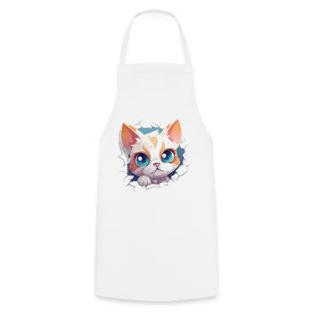 Flauschige Neugier: Babykatzen-Entdecker T-Shirt - Kochschürze - Weiß - Vorne - AI Model Male 185 dark (185cm)