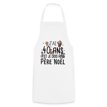 40 Ans Anniversaire Cadeau Père Noël Humour - Tablier de cuisine - blanc - Devant - AI Model Male 185 dark (185cm)