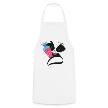 Skunk avec cône d’école inscription à l’école - Tablier de cuisine - blanc - Devant - AI Model Male 185 dark (185cm)