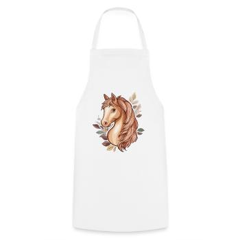 Horse Autumn Leaves - Cooking Apron - white - Front - AI Model Male 185 dark (185cm)