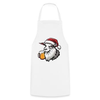 Bergziege Weihnachten Bier - Kochschürze - Weiß - Vorne - AI Model Male 185 dark (185cm)