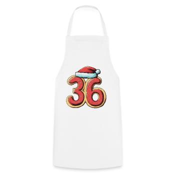 36 Number Christmas Cookie - Cooking Apron - white - Front - AI Model Male 185 dark (185cm)
