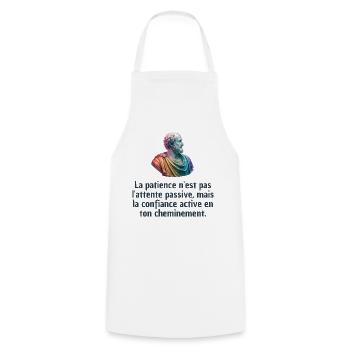 T-shirts Stoïcisme : L'inspiration à portée de soi - Tablier de cuisine - blanc - Devant - AI Model Male 185 dark (185cm)