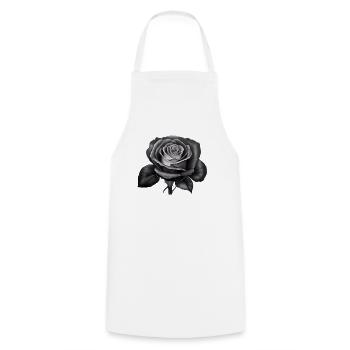 Rose in Black White Blossom Flower Beauty Nature - Cooking Apron - white - Front - AI Model Male 185 dark (185cm)