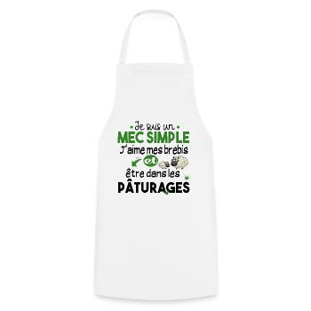Brebis Mouton Laine Agneau Cadeau Ferme Agricole - Tablier de cuisine - blanc - Devant - AI Model Male 185 dark (185cm)