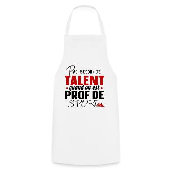 Prof de Sport Professeur Métier Cadeau Humour - Tablier de cuisine - blanc - Devant - AI Model Male 185 dark (185cm)