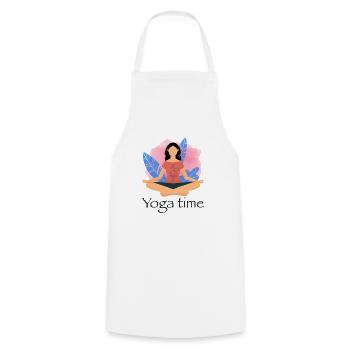 Yoga - Tablier de cuisine - blanc - Devant - AI Model Male 185 dark (185cm)